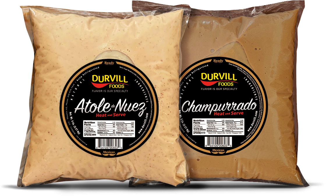 Atole de nuez y champurrado